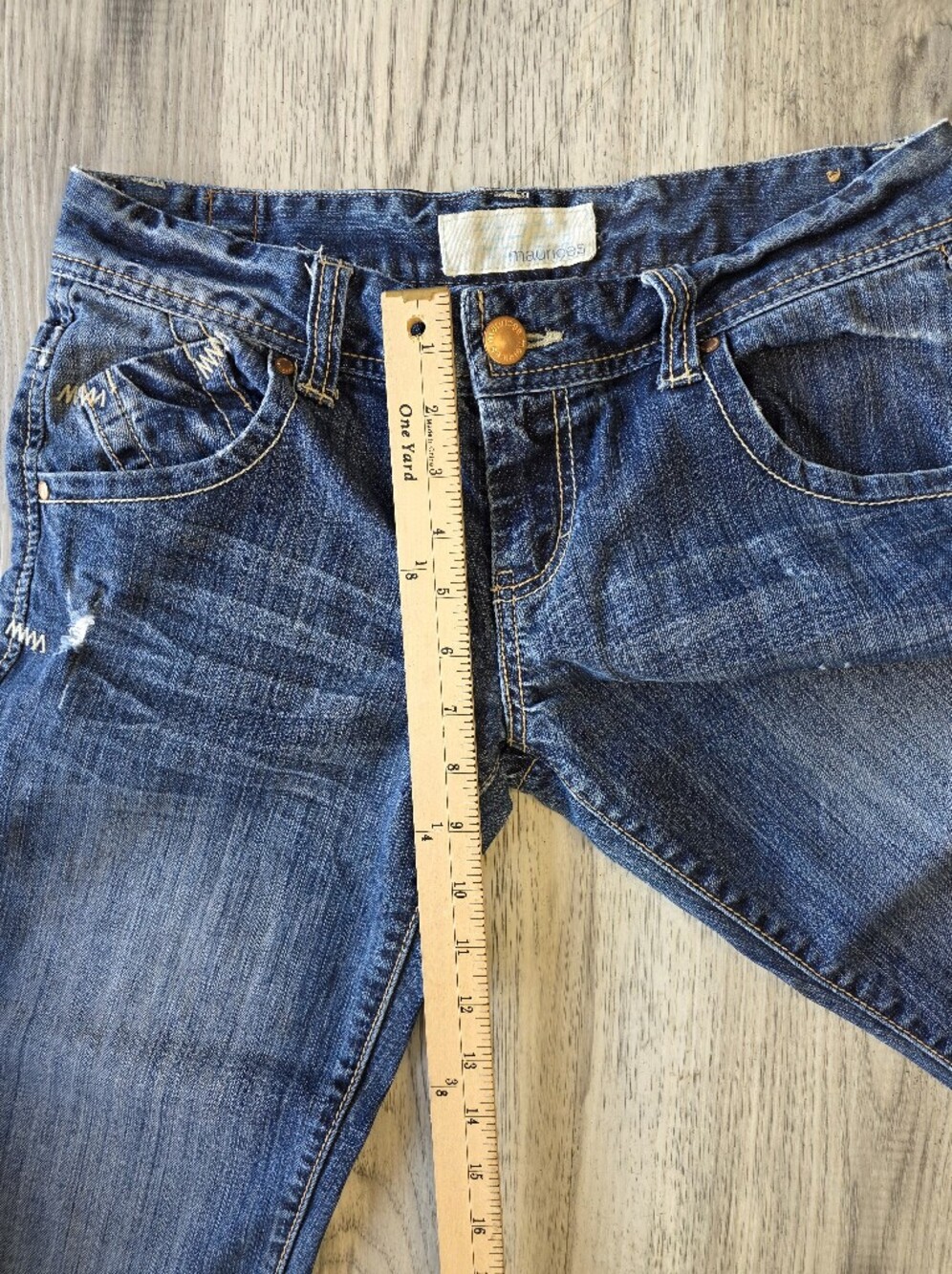 Maurices Dark Blue Distressed Cropped Jeans - Picture 7 of 12